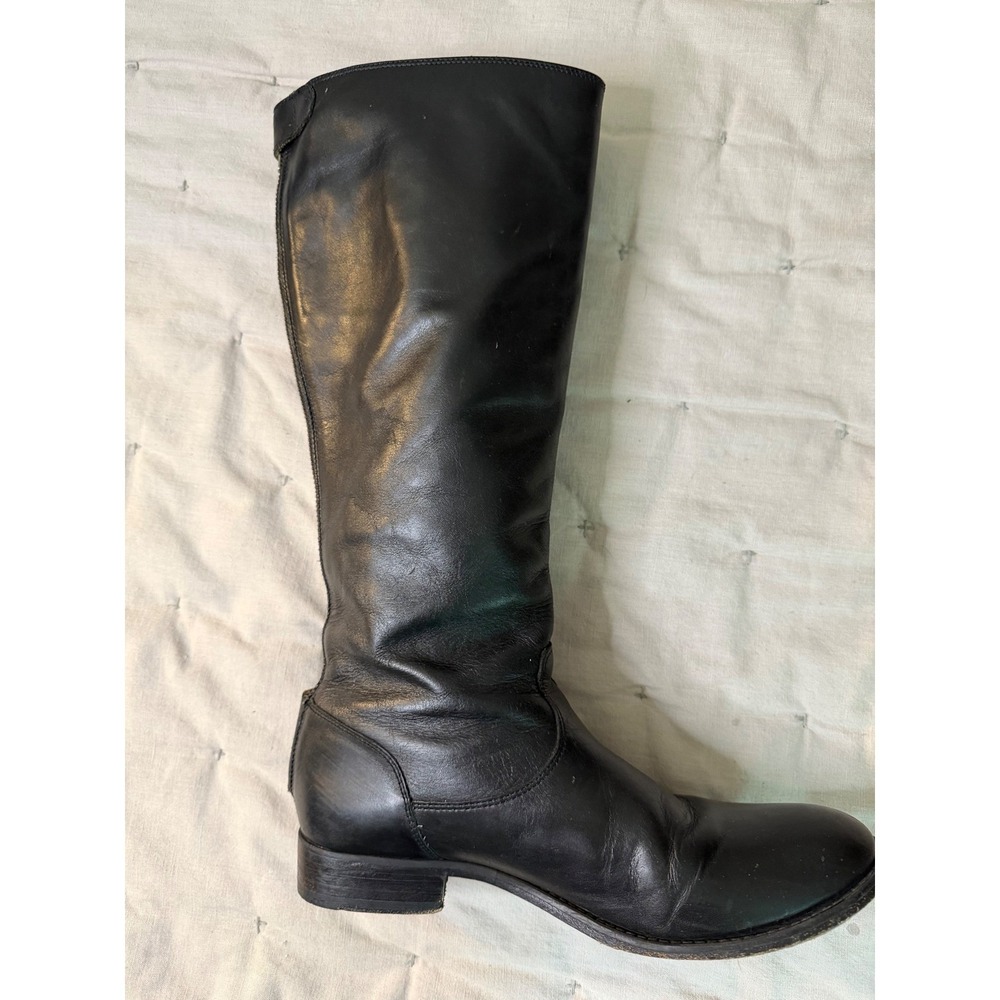 Frye Melissa Button Back Zip Black Leather Riding Boots‎ Womens 8.5 B